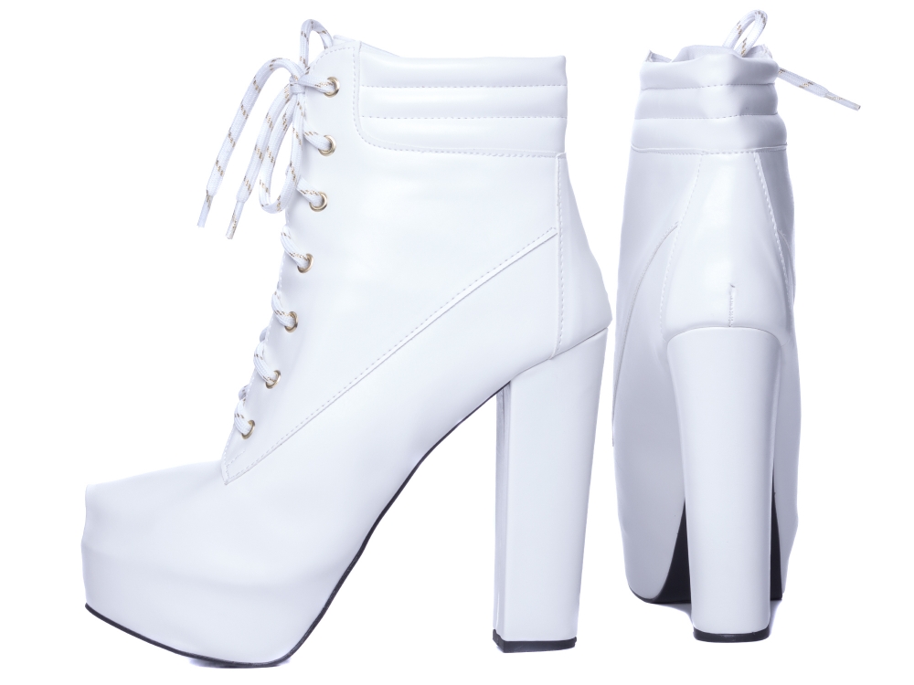 Bota Coturno Meia Pata Napa Branco