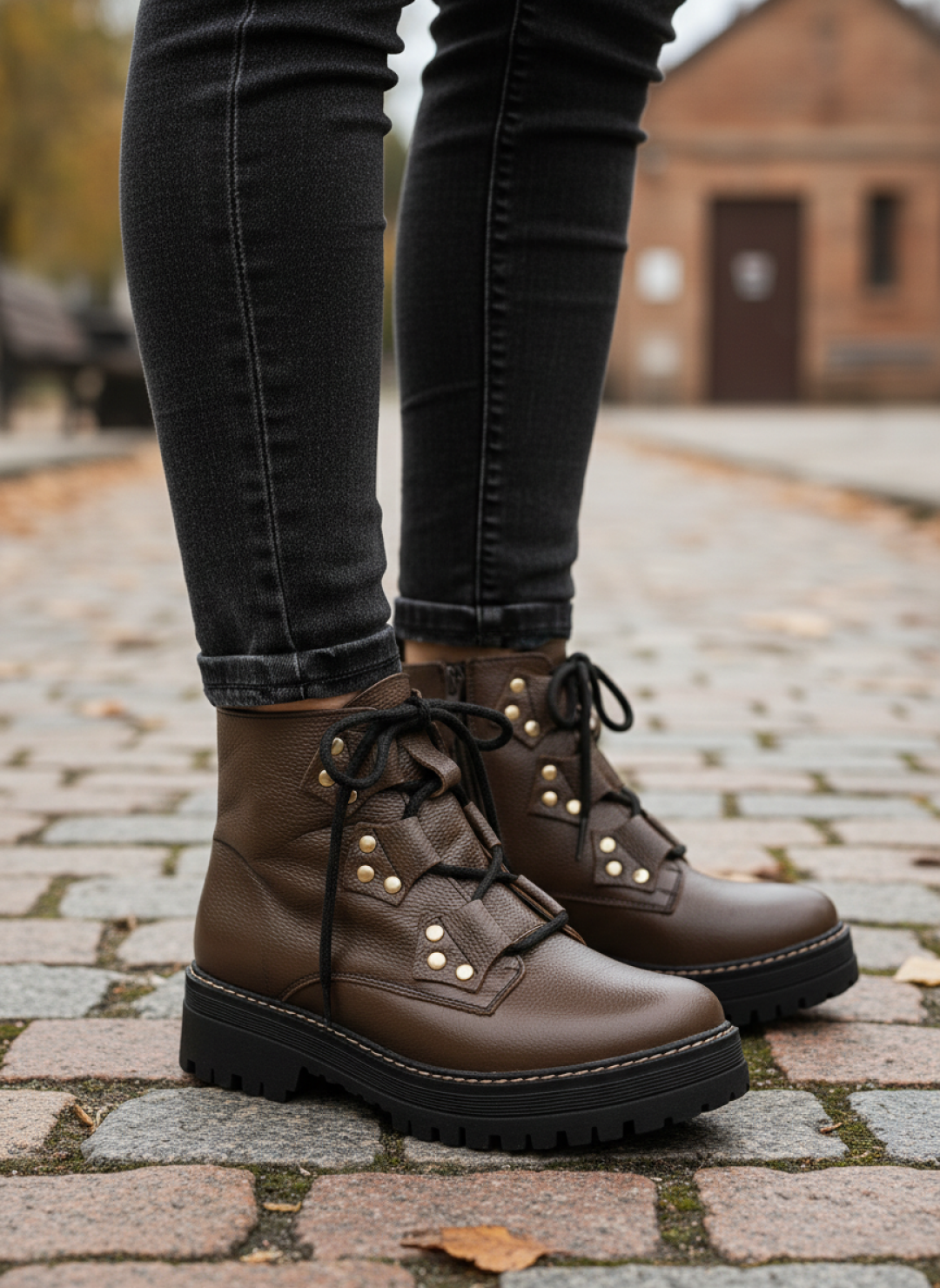 Bota Coturno Sola Tratorada Couro
