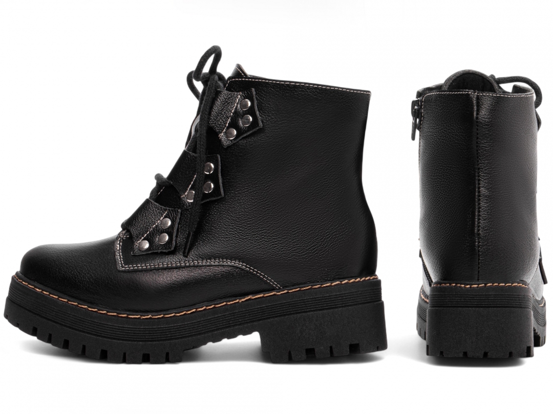 Bota Coturno Sola Tratorada Couro