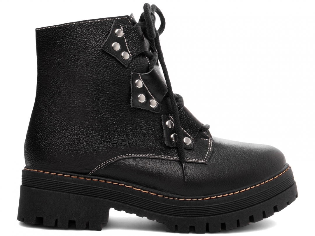 Bota Coturno Sola Tratorada Couro