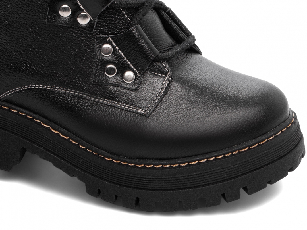 Bota Coturno Sola Tratorada Couro