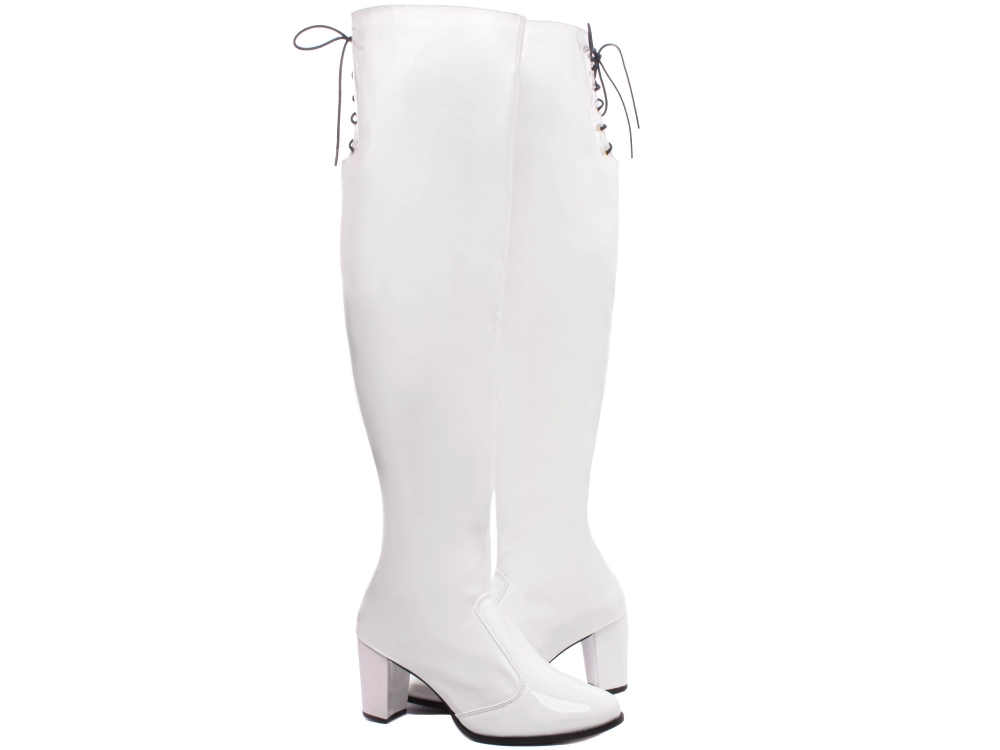 Bota Over Arrasadora Verniz Branco